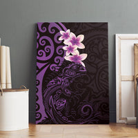 New Zealand Tuatara Plumeria Canvas Wall Art Maori Purple Koru Tribal Tattoo LT01 - Polynesian Pride