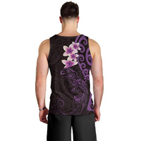 New Zealand Tuatara Plumeria Men Tank Top Maori Purple Koru Tribal Tattoo LT01 - Polynesian Pride