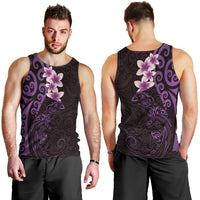 New Zealand Tuatara Plumeria Men Tank Top Maori Purple Koru Tribal Tattoo LT01 - Polynesian Pride