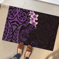 New Zealand Tuatara Plumeria Rubber Doormat Maori Purple Koru Tribal Tattoo LT01 - Polynesian Pride
