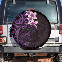 New Zealand Tuatara Plumeria Spare Tire Cover Maori Purple Koru Tribal Tattoo LT01 Purple - Polynesian Pride