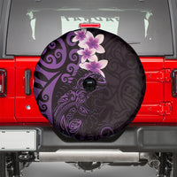 New Zealand Tuatara Plumeria Spare Tire Cover Maori Purple Koru Tribal Tattoo LT01 - Polynesian Pride