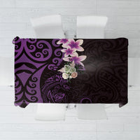 New Zealand Tuatara Plumeria Tablecloth Maori Purple Koru Tribal Tattoo LT01 Purple - Polynesian Pride