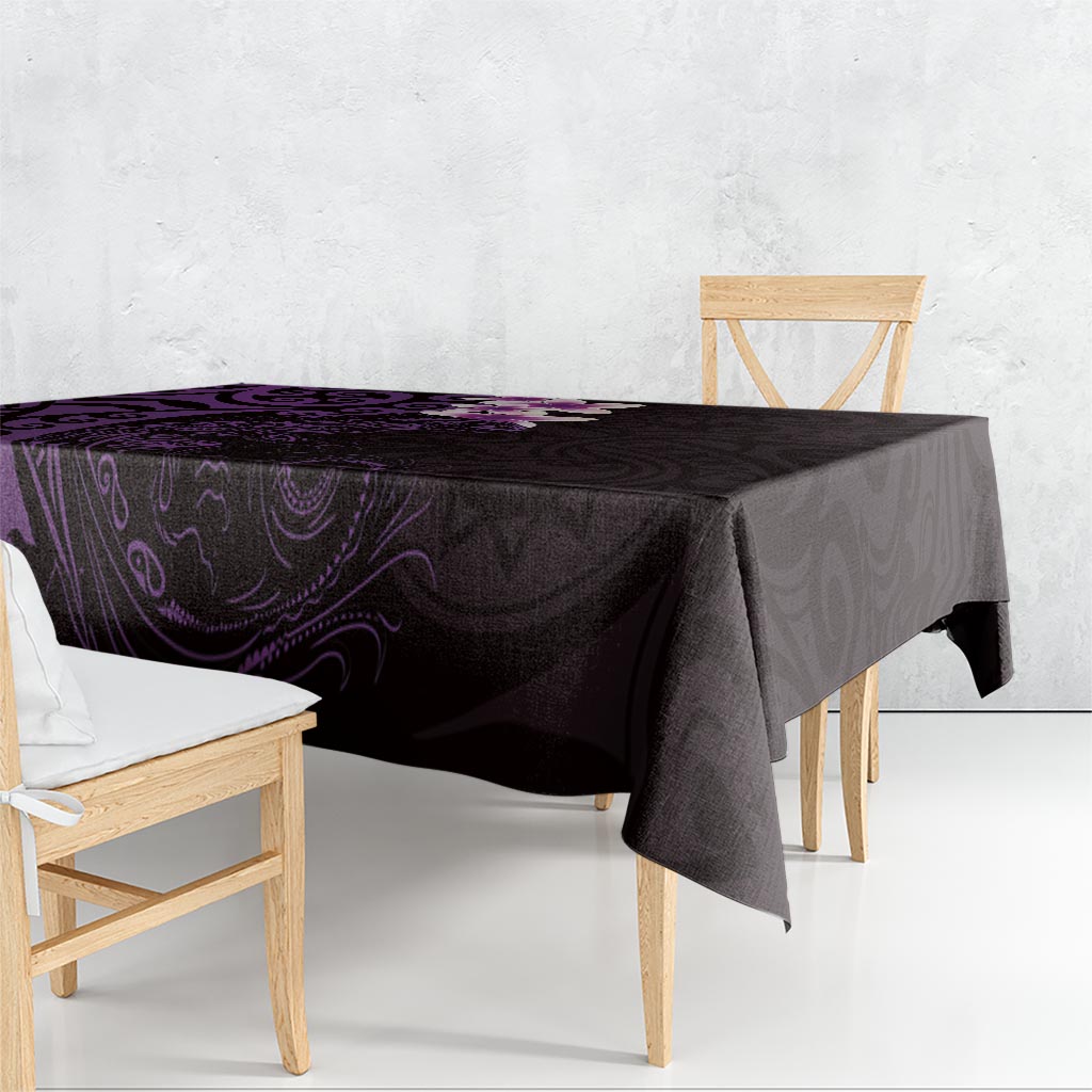New Zealand Tuatara Plumeria Tablecloth Maori Purple Koru Tribal Tattoo LT01 - Polynesian Pride