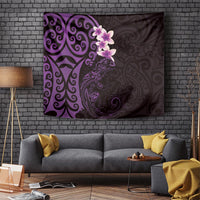 New Zealand Tuatara Plumeria Tapestry Maori Purple Koru Tribal Tattoo LT01 - Polynesian Pride