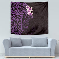 New Zealand Tuatara Plumeria Tapestry Maori Purple Koru Tribal Tattoo LT01 - Polynesian Pride