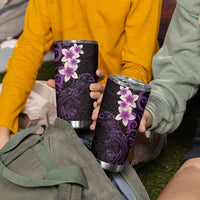 New Zealand Tuatara Plumeria Tumbler Cup Maori Purple Koru Tribal Tattoo LT01 - Polynesian Pride