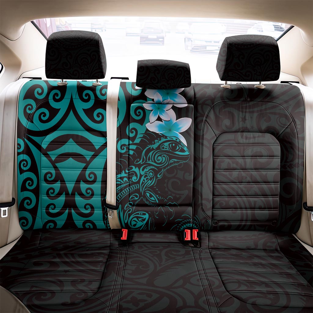 New Zealand Tuatara Plumeria Back Car Seat Cover Maori Teal Koru Tribal Tattoo LT01 - Polynesian Pride