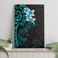 New Zealand Tuatara Plumeria Canvas Wall Art Maori Teal Koru Tribal Tattoo LT01 - Polynesian Pride