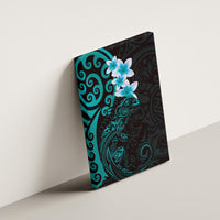 New Zealand Tuatara Plumeria Canvas Wall Art Maori Teal Koru Tribal Tattoo LT01 - Polynesian Pride