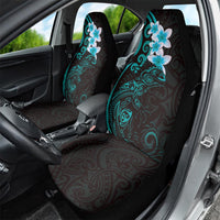 New Zealand Tuatara Plumeria Car Seat Cover Maori Teal Koru Tribal Tattoo LT01 - Polynesian Pride