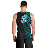 New Zealand Tuatara Plumeria Men Tank Top Maori Teal Koru Tribal Tattoo LT01 - Polynesian Pride