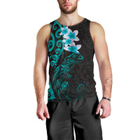 New Zealand Tuatara Plumeria Men Tank Top Maori Teal Koru Tribal Tattoo LT01 - Polynesian Pride