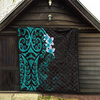 New Zealand Tuatara Plumeria Quilt Maori Teal Koru Tribal Tattoo LT01 - Polynesian Pride