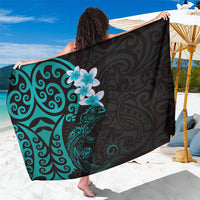 New Zealand Tuatara Plumeria Sarong Maori Teal Koru Tribal Tattoo LT01 One Size 44 x 66 inches Teal - Polynesian Pride