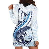 Blue Maori Tuatara Hoodie Dress Luxury Pastel Pattern LT01 - Polynesian Pride