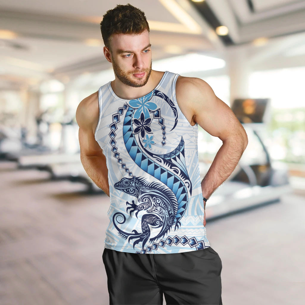 Blue Maori Tuatara Men Tank Top Luxury Pastel Pattern LT01 Blue - Polynesian Pride
