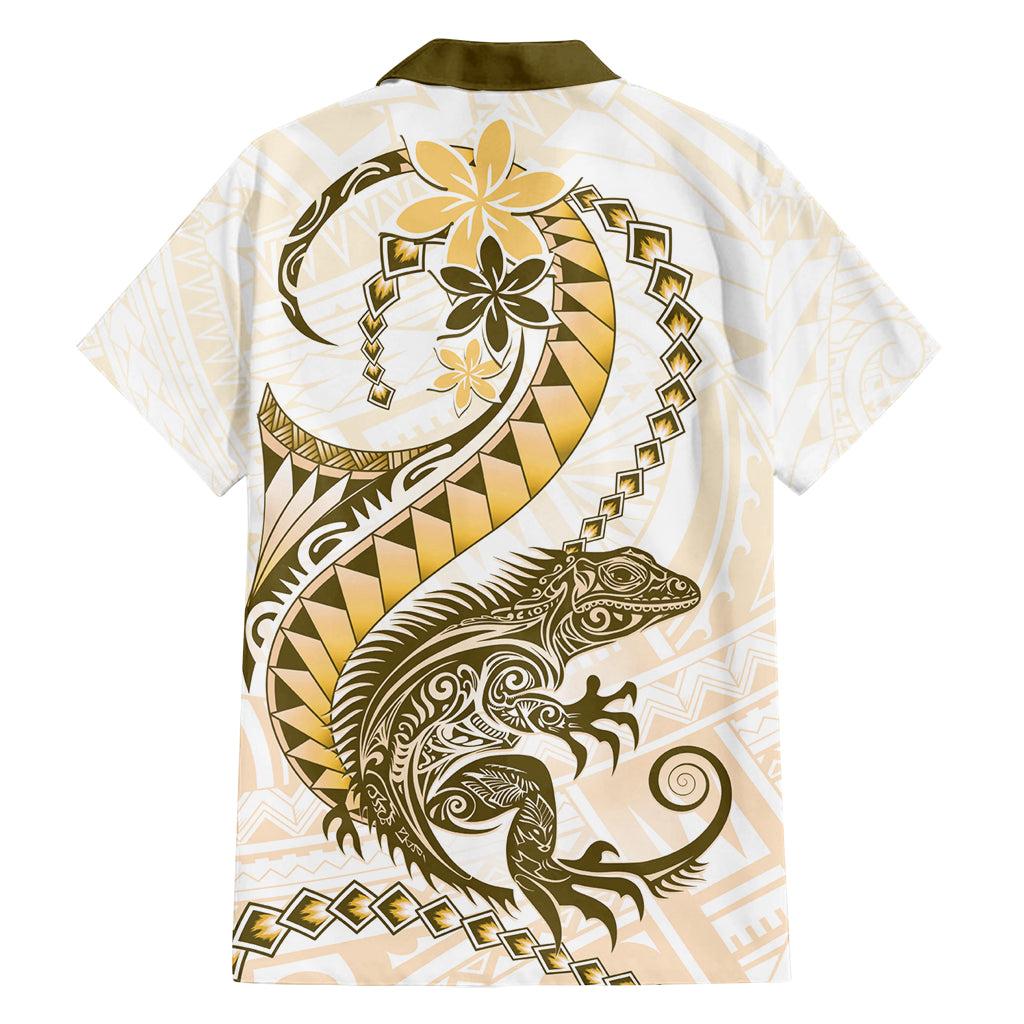 Gold Maori Tuatara Family Matching Tank Maxi Dress and Hawaiian Shirt Luxury Pastel Pattern LT01 - Polynesian Pride