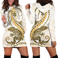 Gold Maori Tuatara Hoodie Dress Luxury Pastel Pattern LT01 - Polynesian Pride