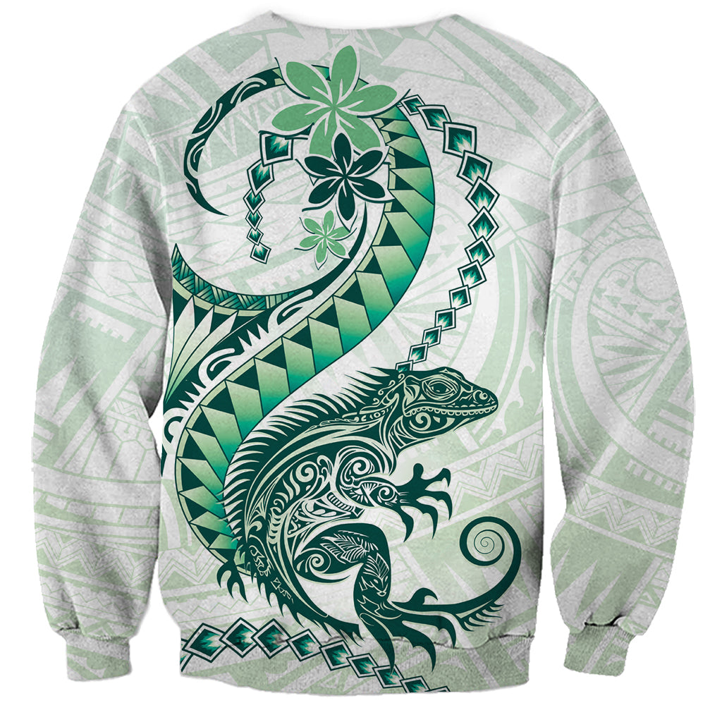 Green Maori Tuatara Sweatshirt Luxury Pastel Pattern