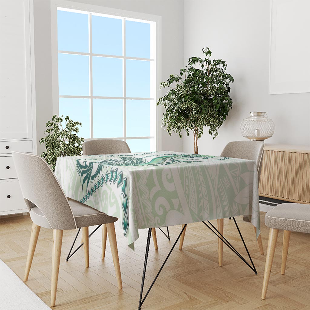 Green Maori Tuatara Tablecloth Luxury Pastel Pattern