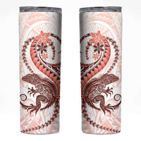 Red Maori Tuatara Skinny Tumbler Luxury Pastel Pattern LT01 Red - Polynesian Pride