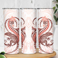 Red Maori Tuatara Skinny Tumbler Luxury Pastel Pattern LT01 - Polynesian Pride