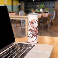 Red Maori Tuatara Skinny Tumbler Luxury Pastel Pattern LT01 - Polynesian Pride