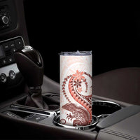 Red Maori Tuatara Skinny Tumbler Luxury Pastel Pattern LT01 - Polynesian Pride