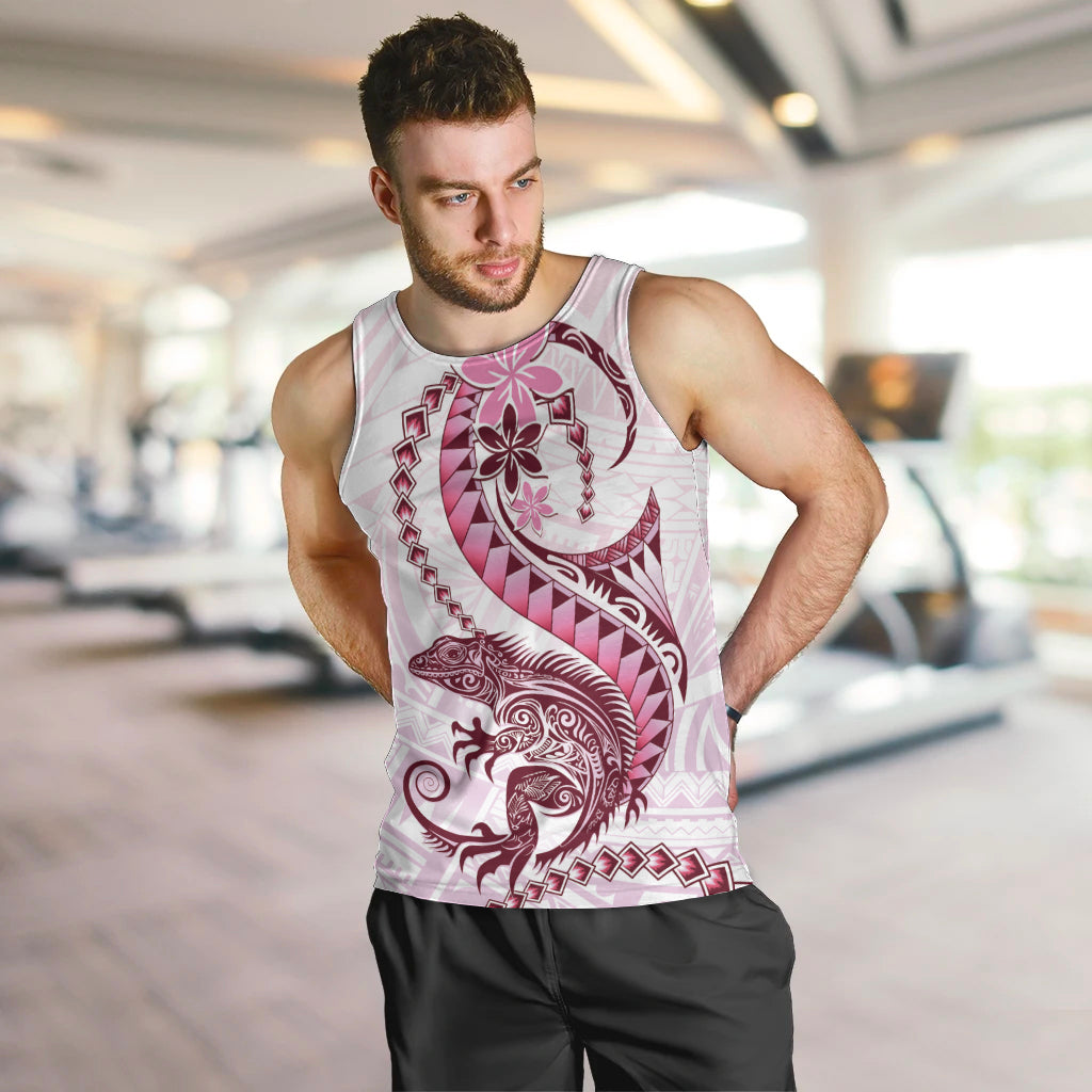 Pink Maori Tuatara Men Tank Top Luxury Pastel Pattern LT01 Pink - Polynesian Pride
