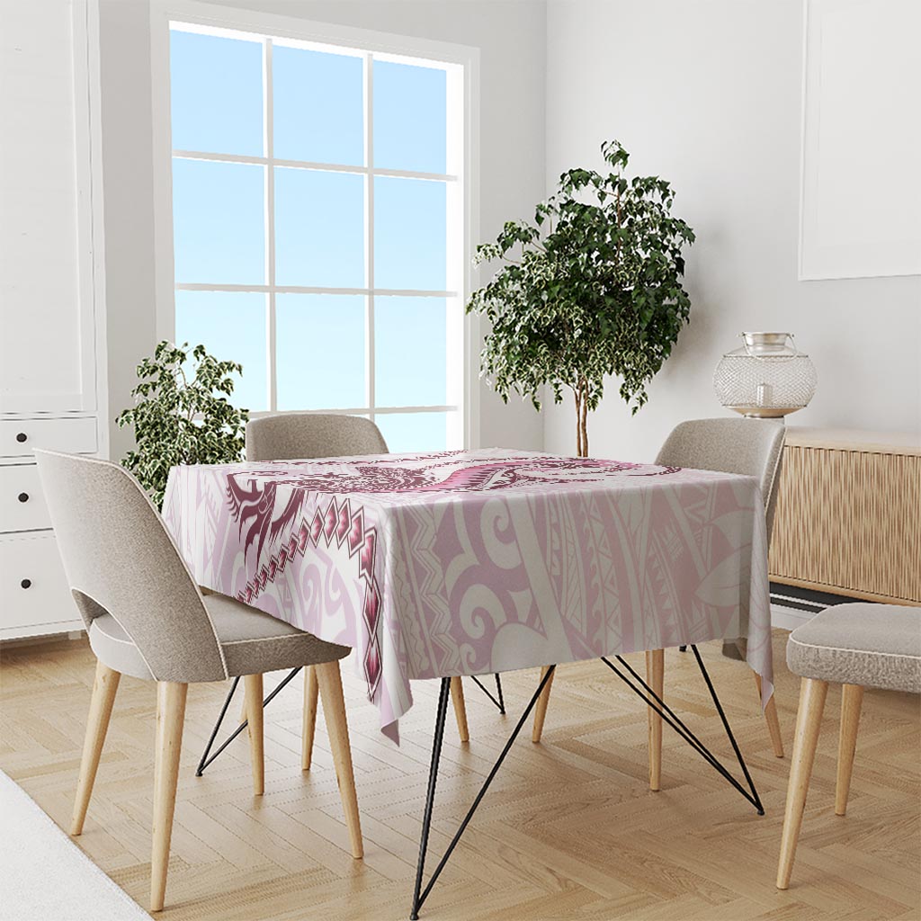 Pink Maori Tuatara Tablecloth Luxury Pastel Pattern