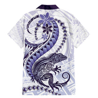 Purple Maori Tuatara Family Matching Mermaid Dress and Hawaiian Shirt Luxury Pastel Pattern LT01 - Polynesian Pride