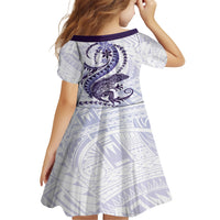Purple Maori Tuatara Family Matching Off Shoulder Maxi Dress and Hawaiian Shirt Luxury Pastel Pattern LT01 - Polynesian Pride