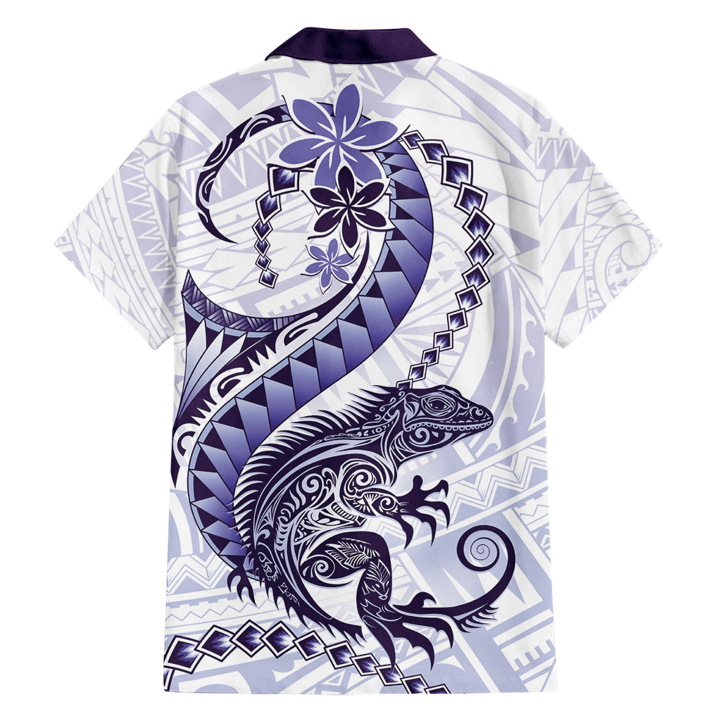 Purple Maori Tuatara Family Matching Off Shoulder Short Dress and Hawaiian Shirt Luxury Pastel Pattern LT01 - Polynesian Pride