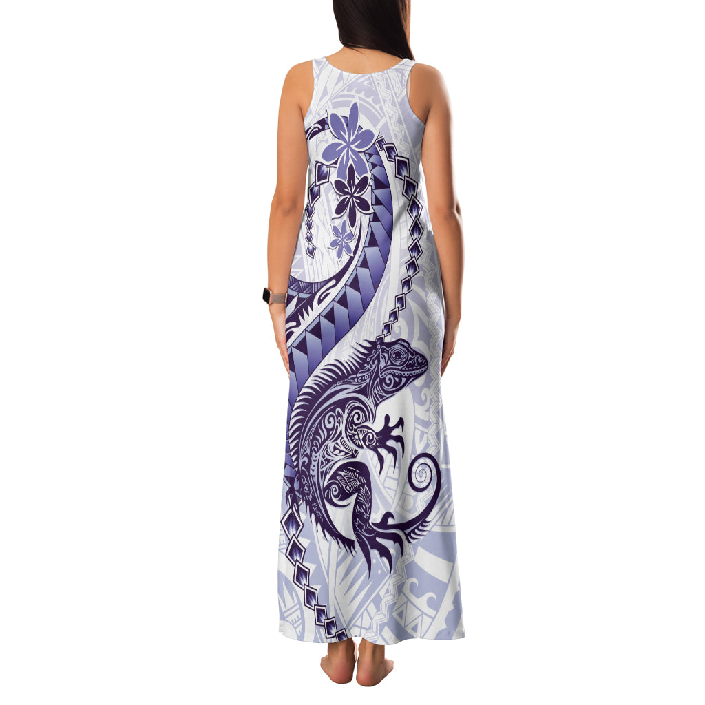 Purple Maori Tuatara Family Matching Tank Maxi Dress and Hawaiian Shirt Luxury Pastel Pattern LT01 - Polynesian Pride