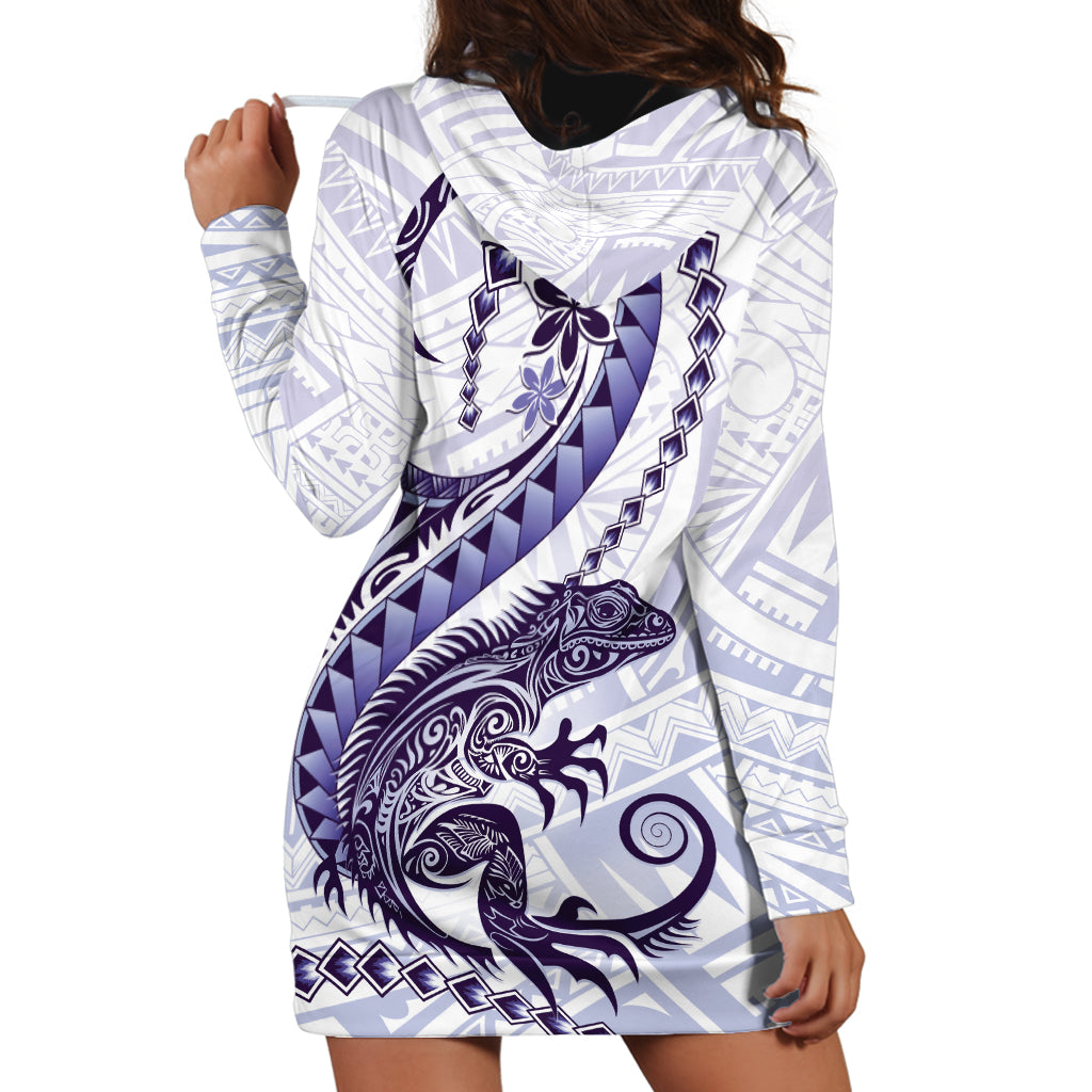 Purple Maori Tuatara Hoodie Dress Luxury Pastel Pattern LT01 - Polynesian Pride