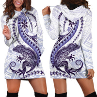 Purple Maori Tuatara Hoodie Dress Luxury Pastel Pattern LT01 - Polynesian Pride