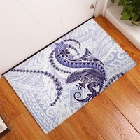 Purple Maori Tuatara Rubber Doormat Luxury Pastel Pattern