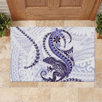 Purple Maori Tuatara Rubber Doormat Luxury Pastel Pattern