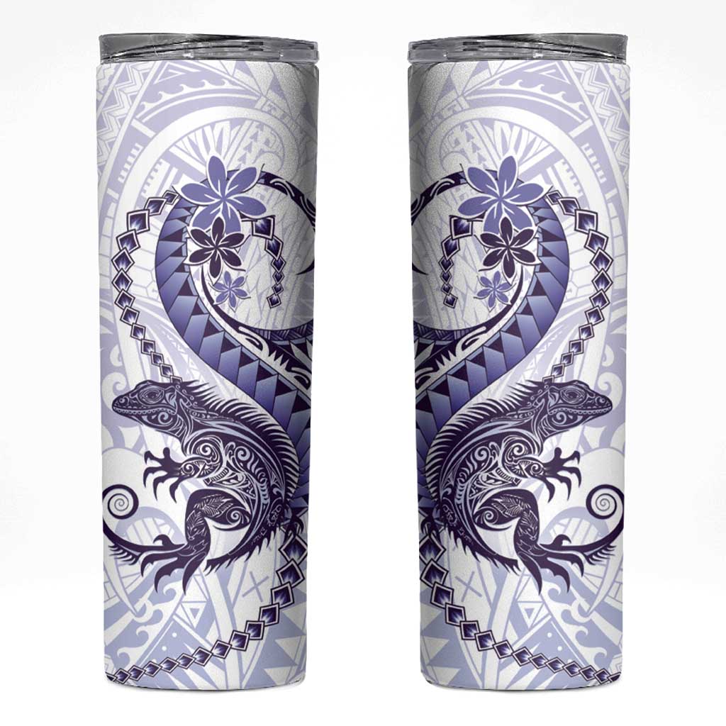 Purple Maori Tuatara Skinny Tumbler Luxury Pastel Pattern LT01 Purple - Polynesian Pride