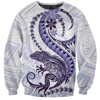Purple Maori Tuatara Sweatshirt Luxury Pastel Pattern