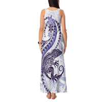 Purple Maori Tuatara Tank Maxi Dress Luxury Pastel Pattern LT01 - Polynesian Pride