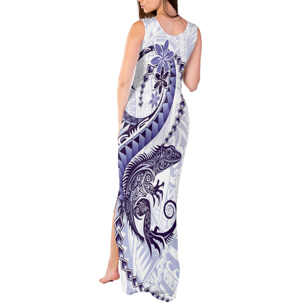 Purple Maori Tuatara Tank Maxi Dress Luxury Pastel Pattern LT01 - Polynesian Pride