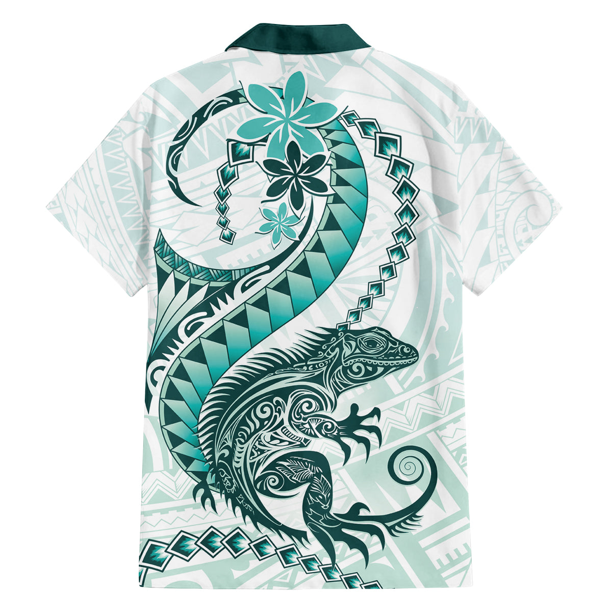 Teal Maori Tuatara Family Matching Off The Shoulder Long Sleeve Dress and Hawaiian Shirt Luxury Pastel Pattern LT01 - Polynesian Pride
