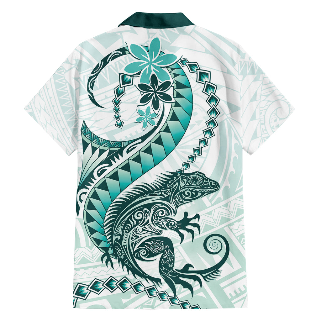 Teal Maori Tuatara Family Matching Tank Maxi Dress and Hawaiian Shirt Luxury Pastel Pattern LT01 - Polynesian Pride