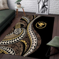 Hawaii Pineapple Brown Tribal Pattern Area Rug - Polynesian Pride