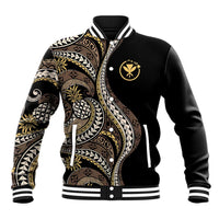Hawaii Pineapple Brown Tribal Pattern Baseball Jacket - Polynesian Pride