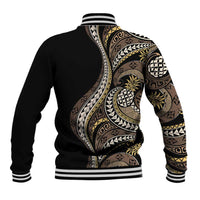 Hawaii Pineapple Brown Tribal Pattern Baseball Jacket - Polynesian Pride