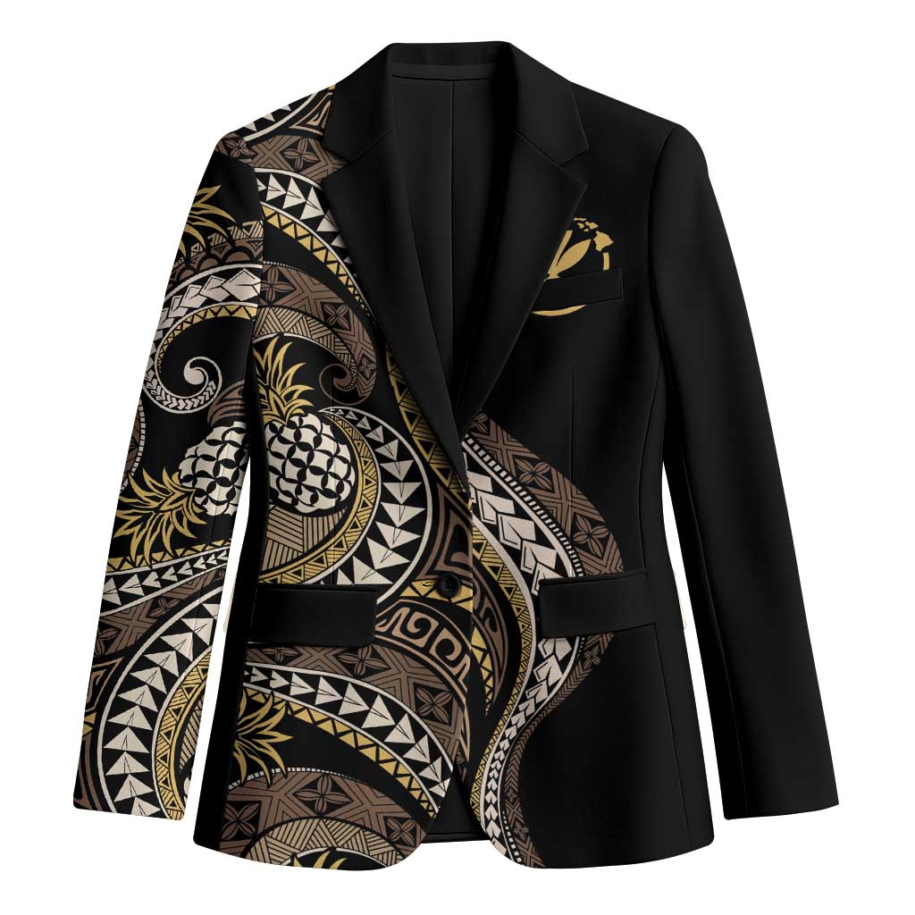 Hawaii Pineapple Brown Tribal Pattern Blazer - Polynesian Pride