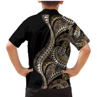 Hawaii Pineapple Brown Tribal Pattern Family Matching Mermaid Dress and Hawaiian Shirt LT01 - Polynesian Pride